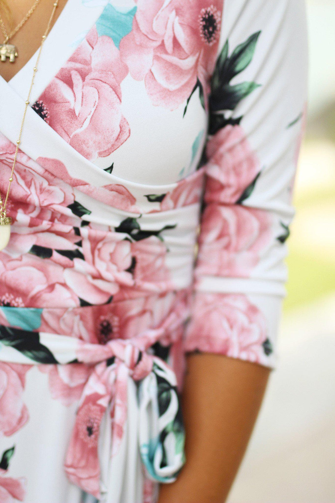 Ivory Floral Wrap Maxi Dress | Maxi Dresses  Saved by the Dress