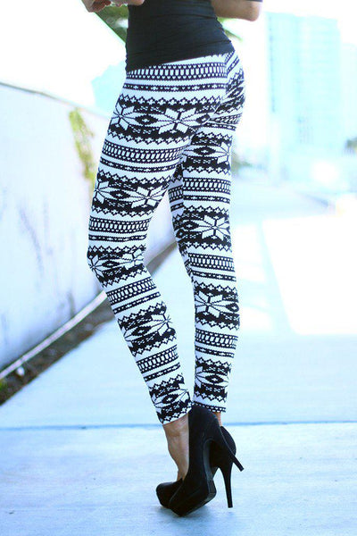 Black And White Printed Leggings