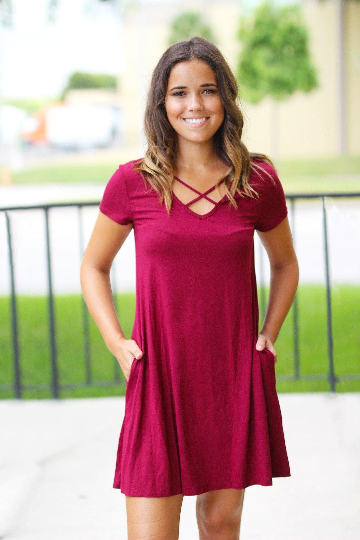 Navid Dress in Wine (SHORT) main image 1