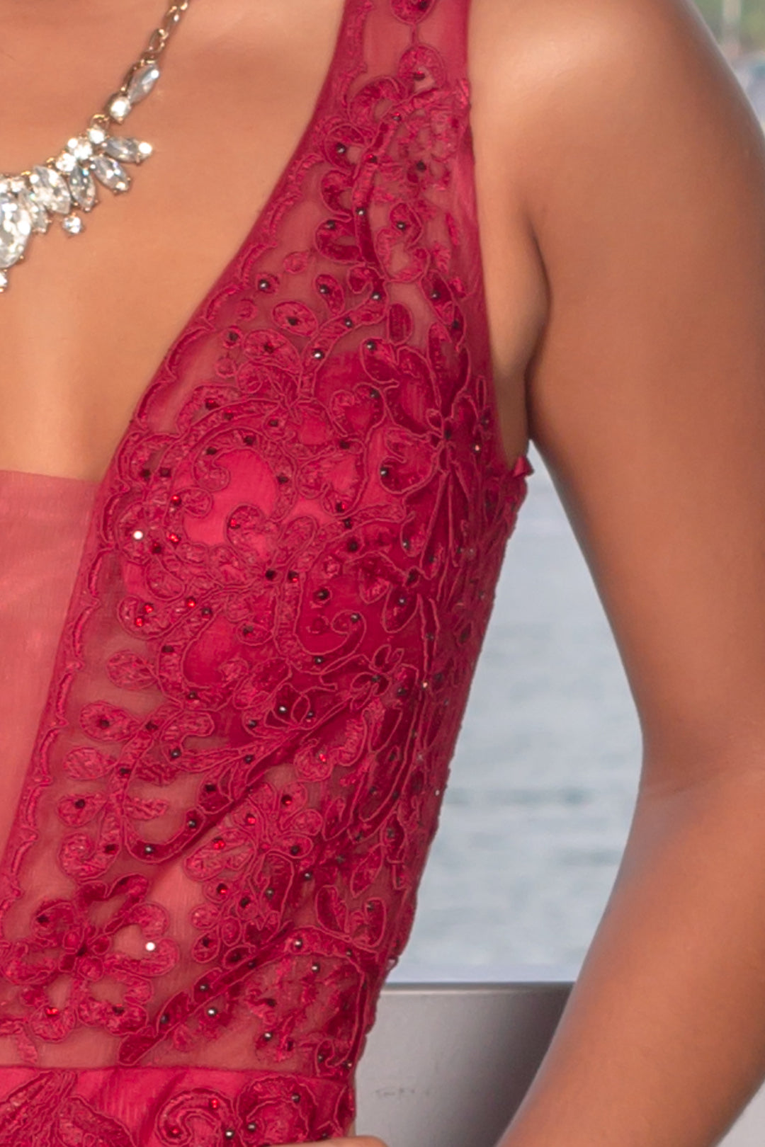 Wine Lace Maxi Dress with Tulle Detail | Maxi Dresses  Saved by the Dress
