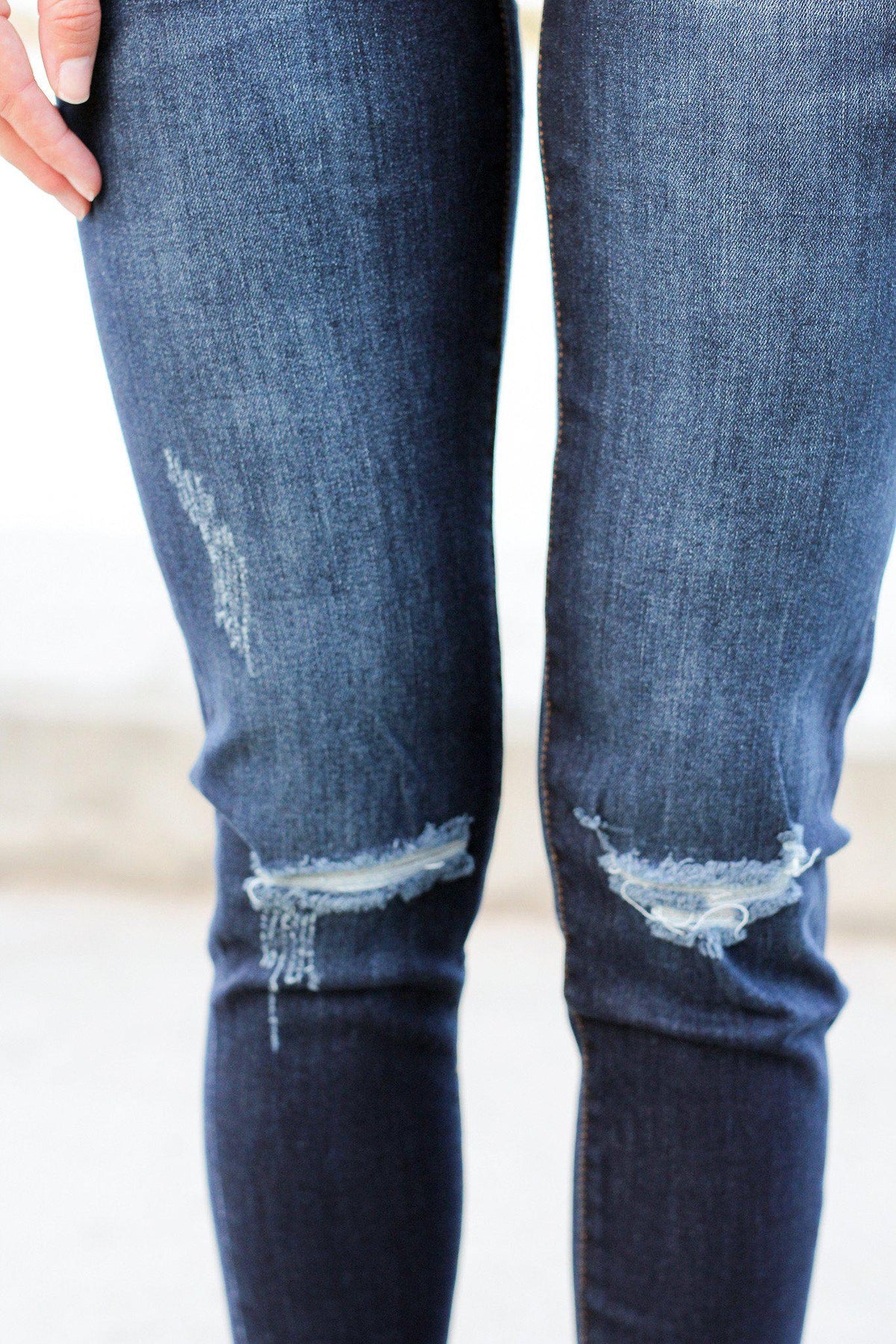 Dark Distressed Cropped Jeans | Online Boutiques – Saved by the Dress