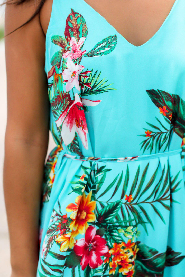 Aqua Floral Maxi Dress | Maxi Dresses  Saved by the Dress