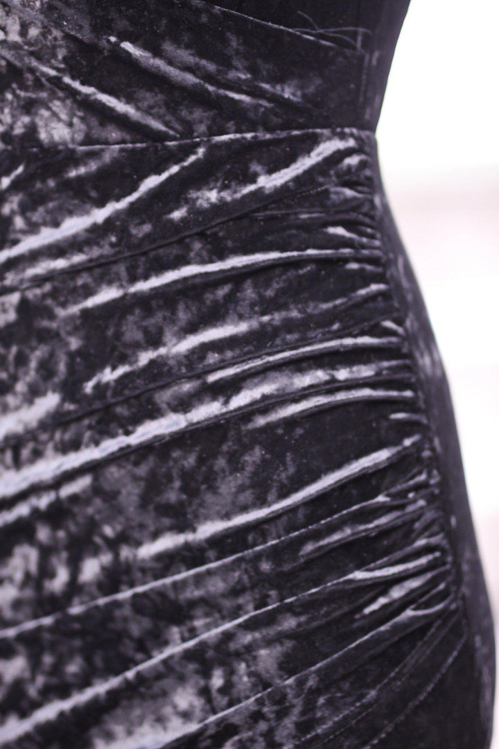 Black Crushed Velvet Wrap Dress | Little Black Dress