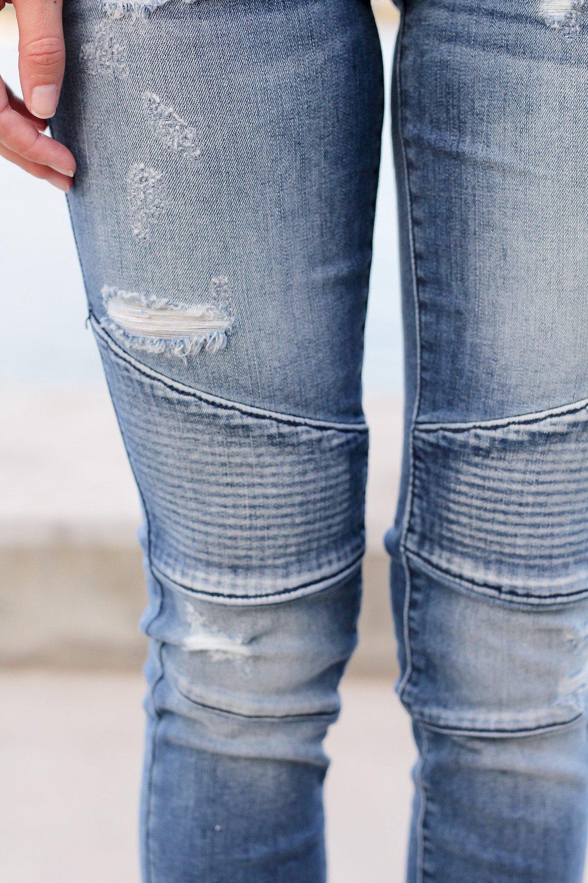 Light Wash Moto Jeans | Jeans – Saved by the Dress