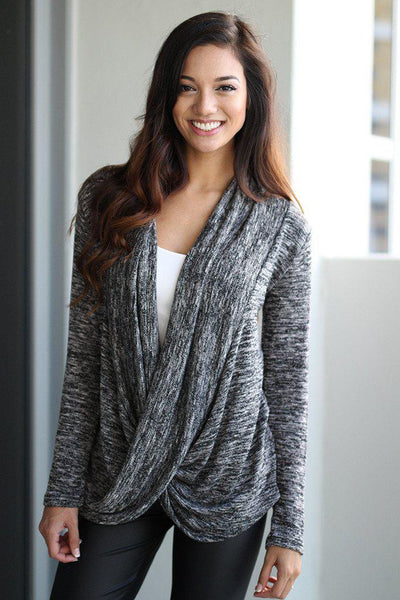 Charcoal Wrap Top