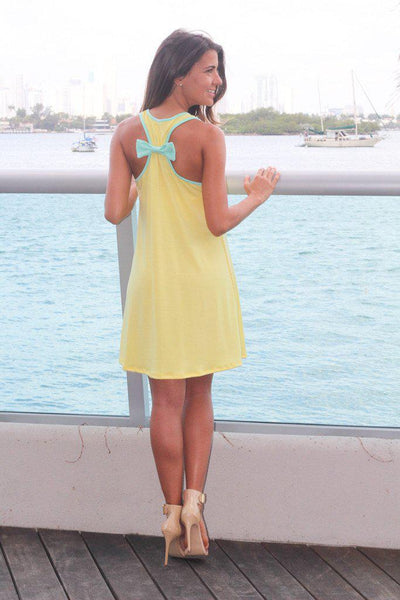 Yellow Anchor Dress With Back Bow