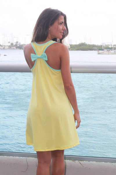 Yellow Anchor Dress With Back Bow
