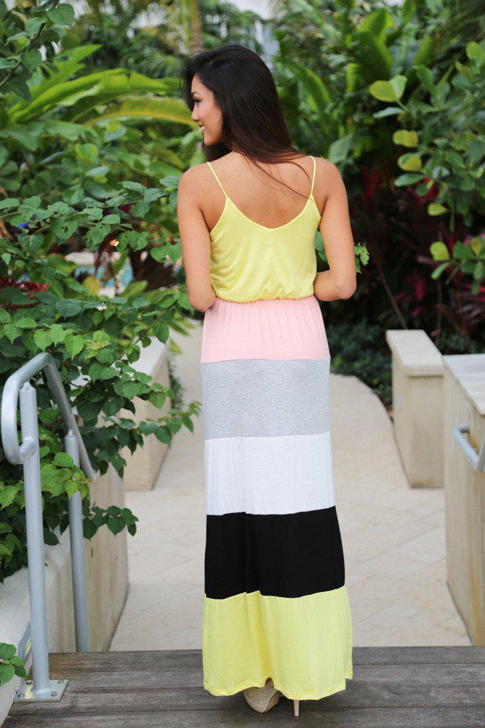 Yellow And Peach Maxi Dress