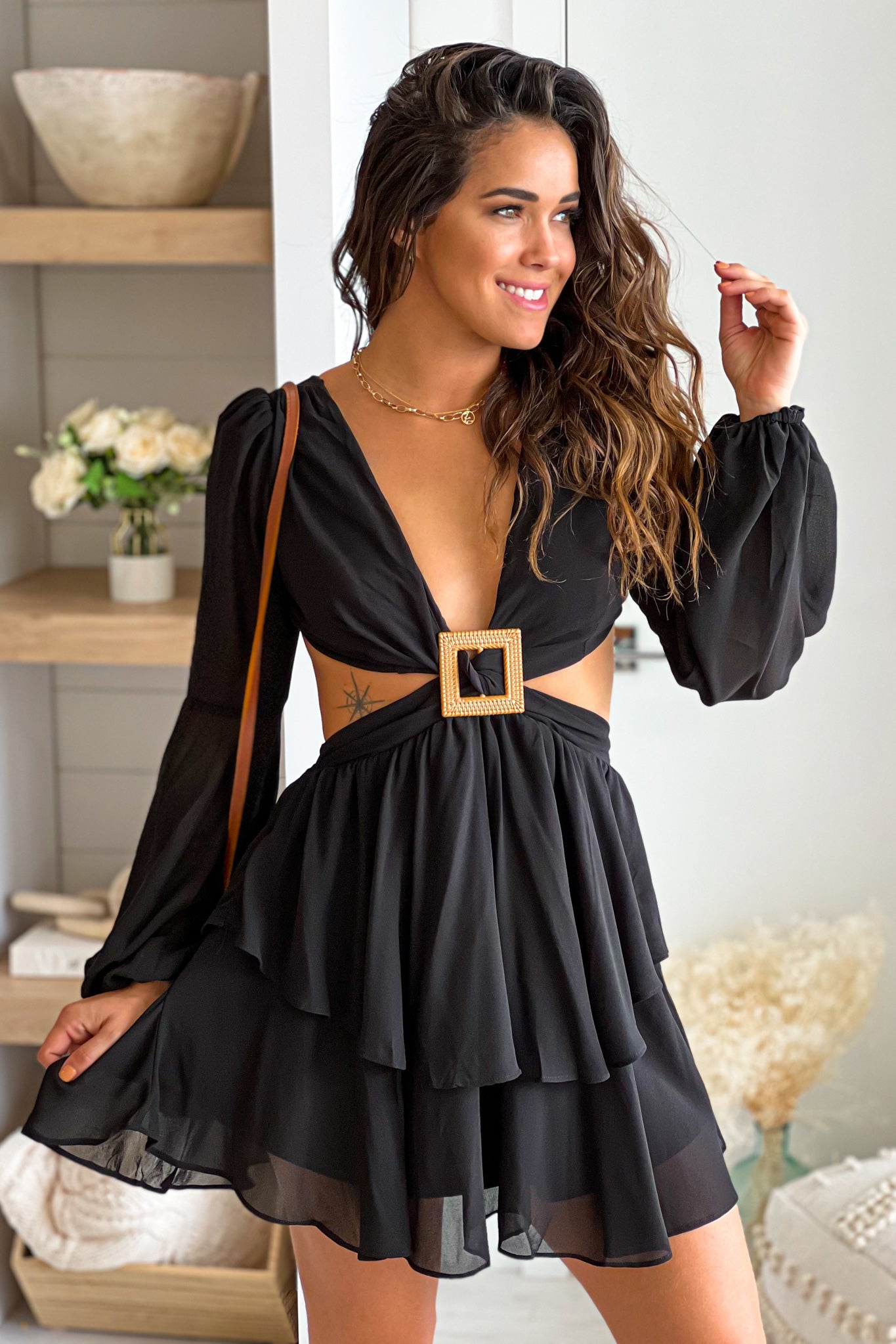black cocktail short dress