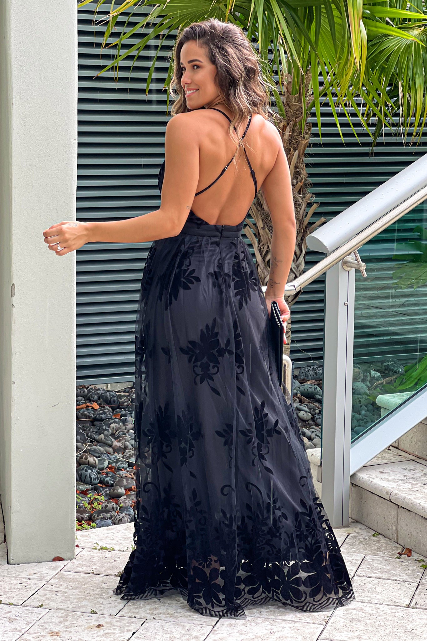 Black Floral Tulle Maxi Dress | Maxi Dresses – Saved by the Dress
