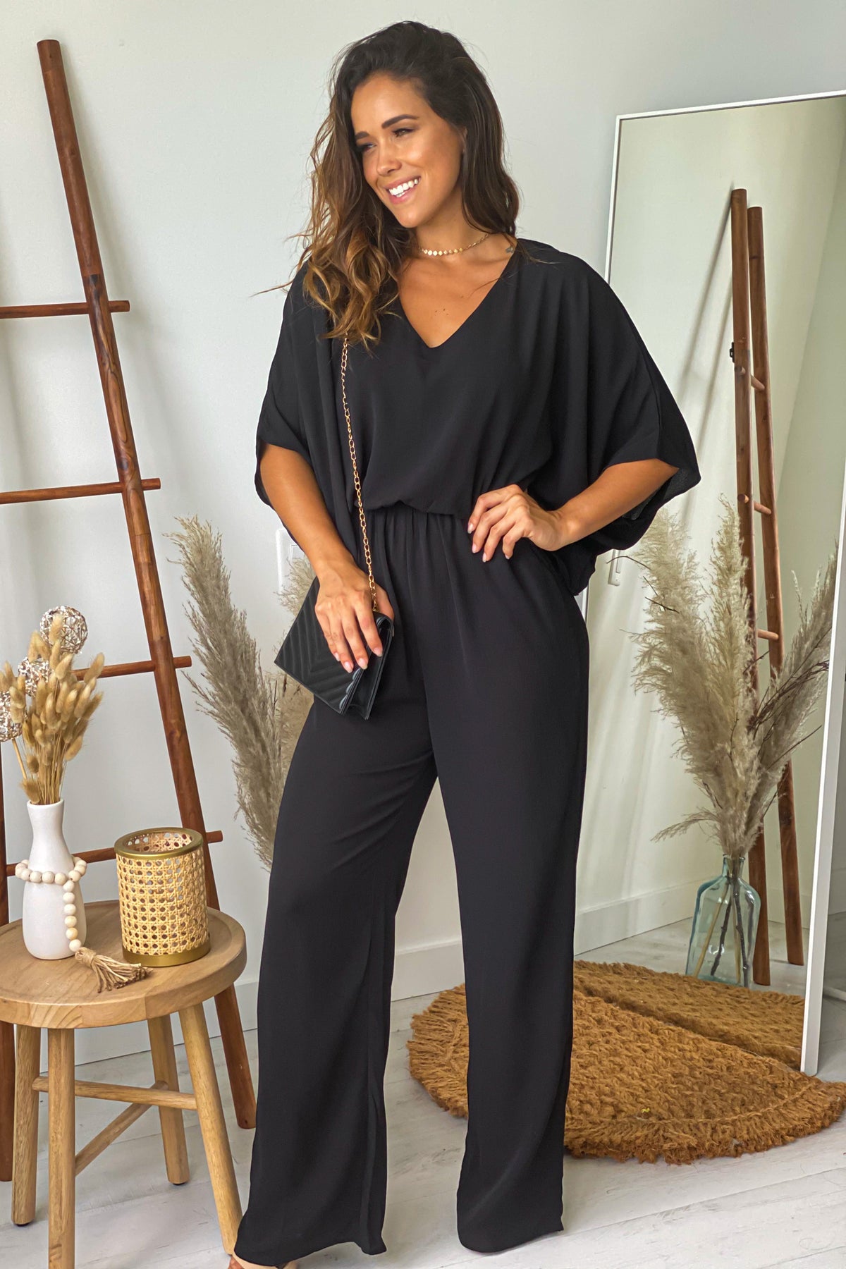 Black Jumpsuit With Dolman Sleeves | Jumpsuits – Saved by the Dress