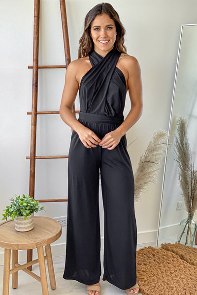 Black Multi Tie Jumpsuit | Jumpsuits – Saved by the Dress