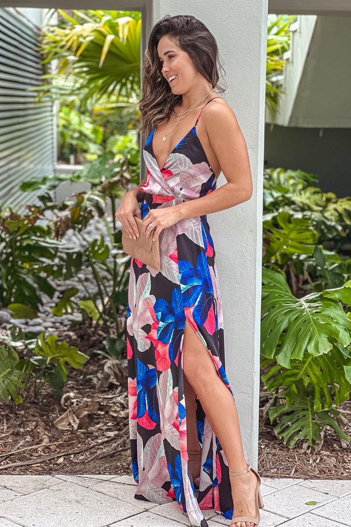 chinese dress ladies DaisySilk Floral Silk Maxi Dress Long Sleeve Garden Wedding Guest Dress –  DAISYSILK main image 1