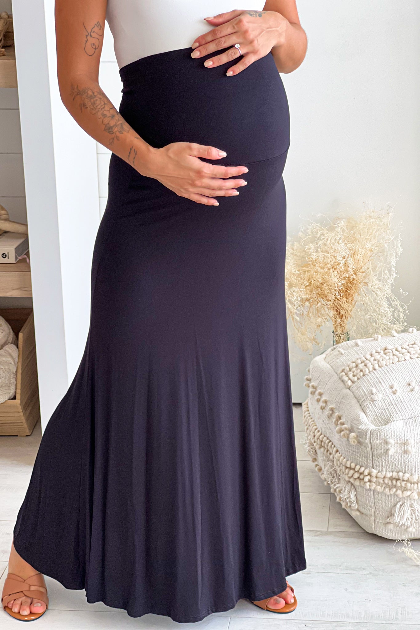 maternity dress skirts Tailored Pencil Skirt Side seam split. The Maternity Infinity Skirt in