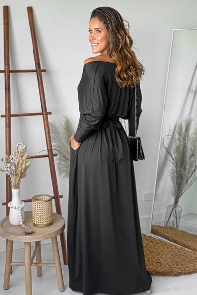 black maxi dress