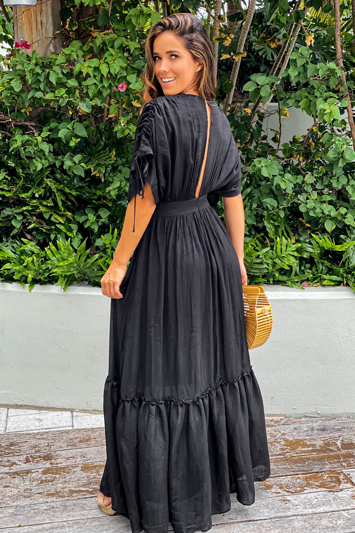 go couture dolman sleeve maxi dress GO COUTURE Women's Dolman Sleeve Maxi Dress - Brown