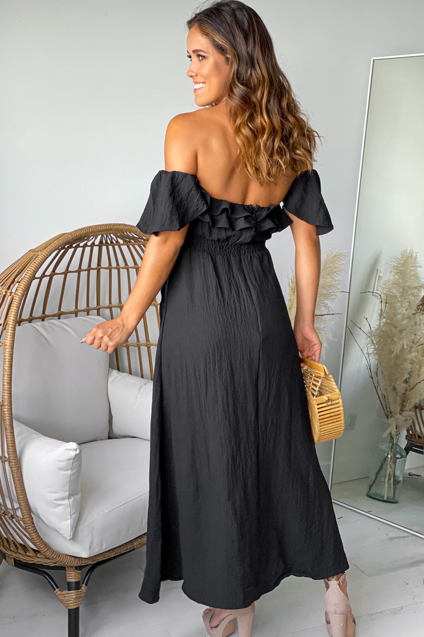 Black Off Shoulder Wrap Dress | Cute Dresses – Saved by the Dress
