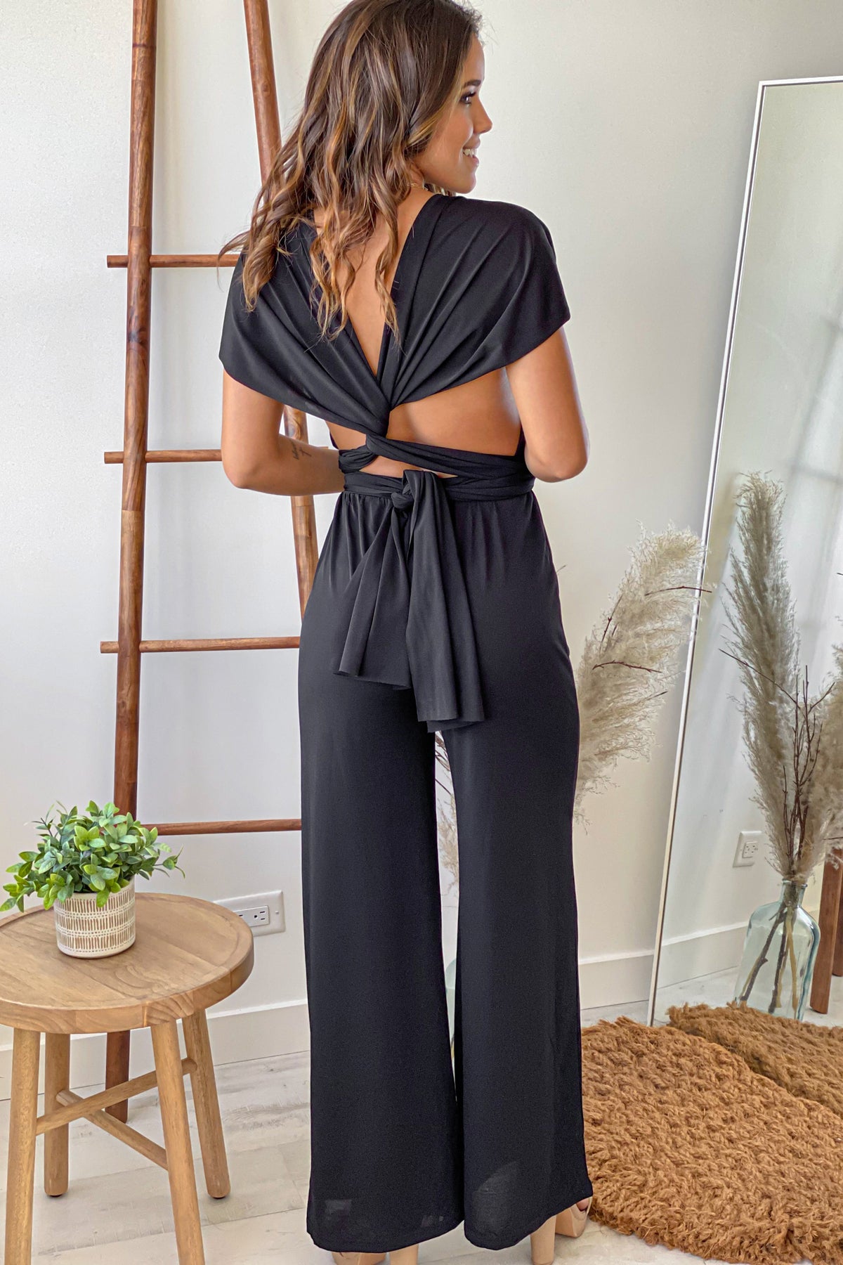 Black Multi Tie Jumpsuit | Jumpsuits – Saved by the Dress
