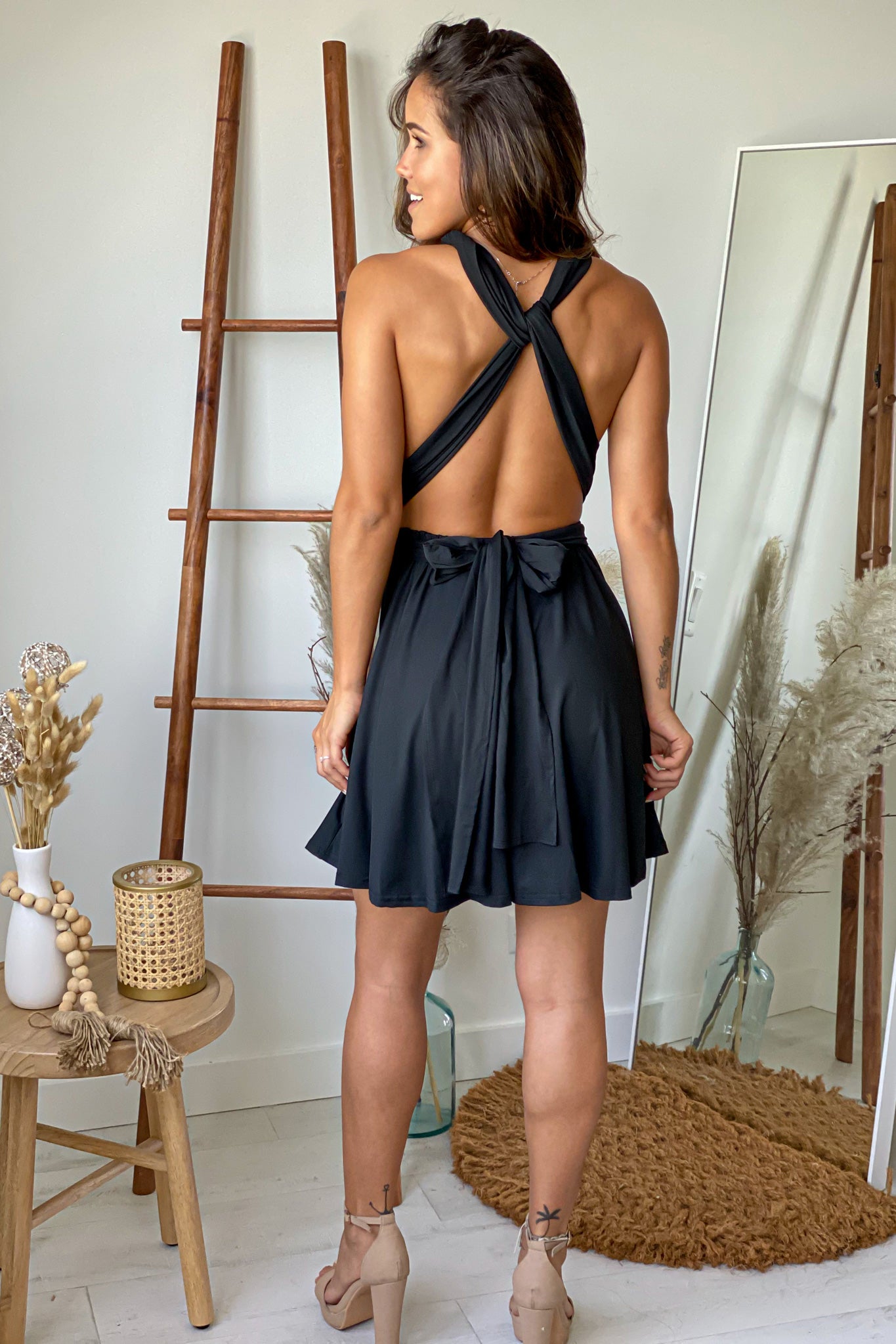 Black Multi Tie Short Dress | Short Dresses Saved by the Dress Black Multi Tie Short Dress | Short Dresses Saved by the Dress