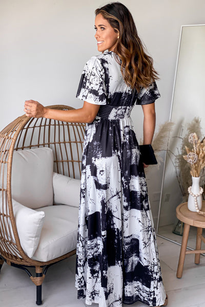 black tie dye maxi dress