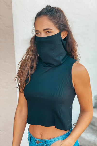 black top with mask