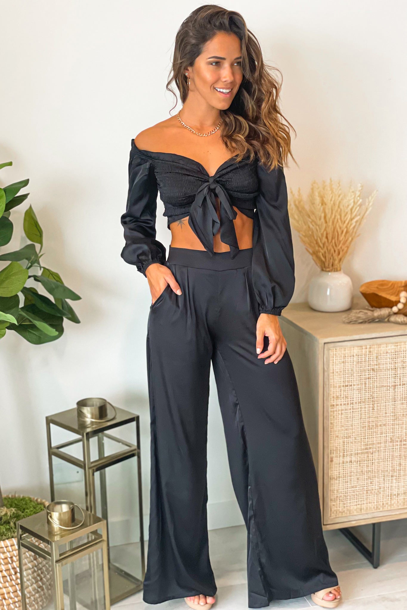 black two piece outfit