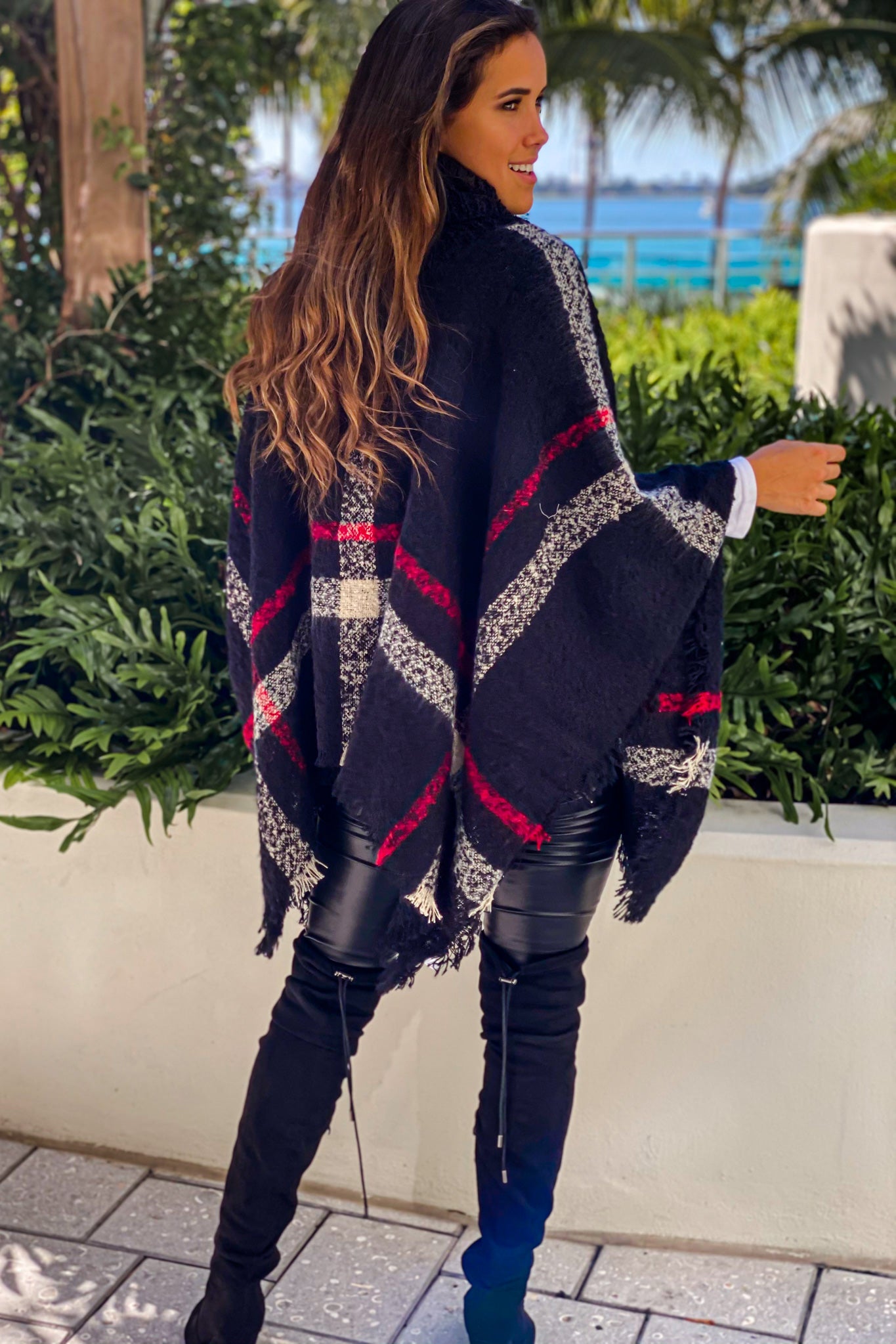 black warm poncho