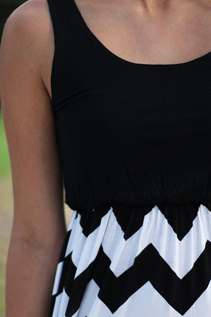 Black and White Chevron Short Dress – Saved by the Dress