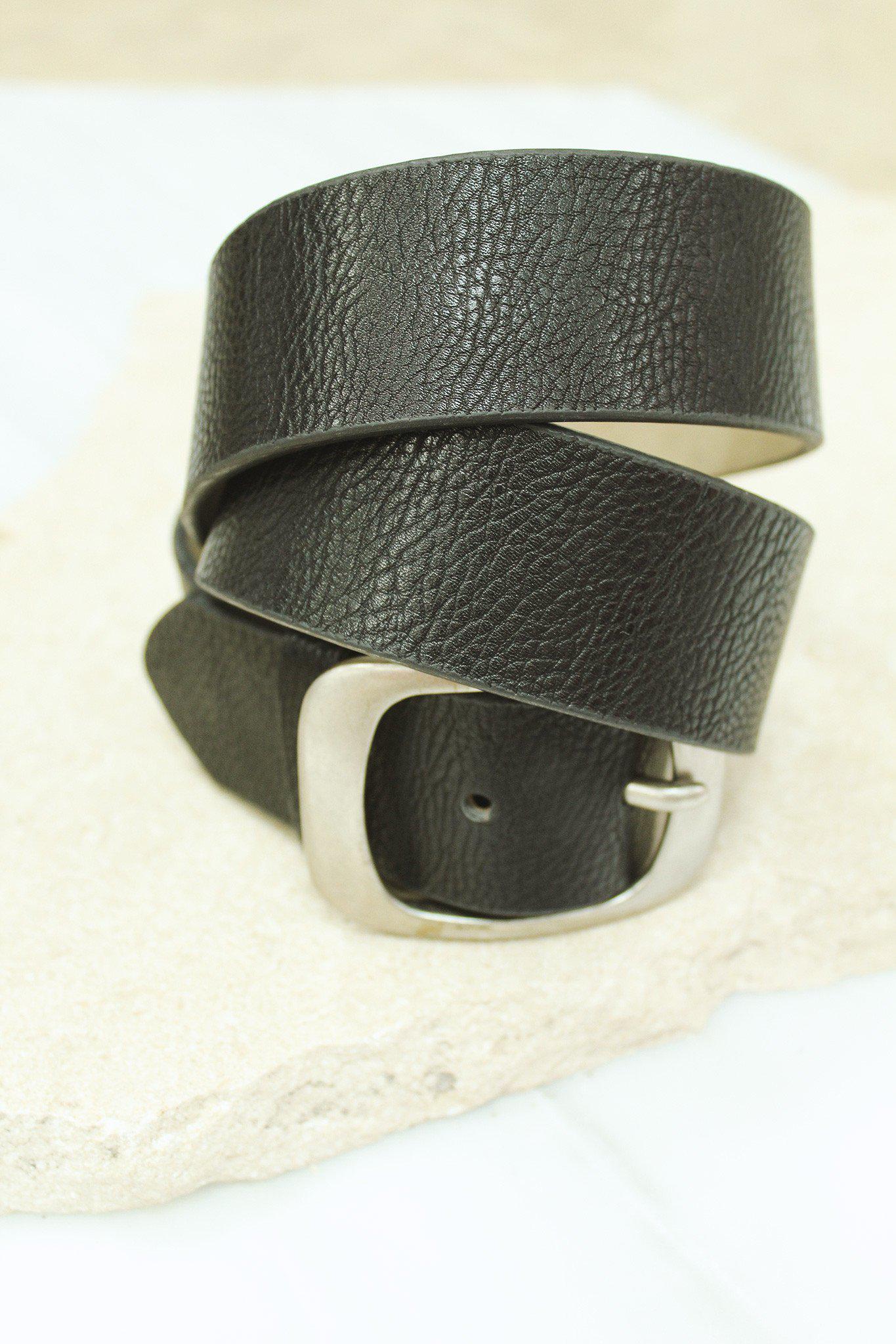 Black Belt With Silver Buckle