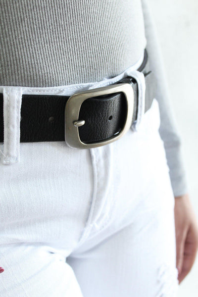 Black Belt With Silver Buckle