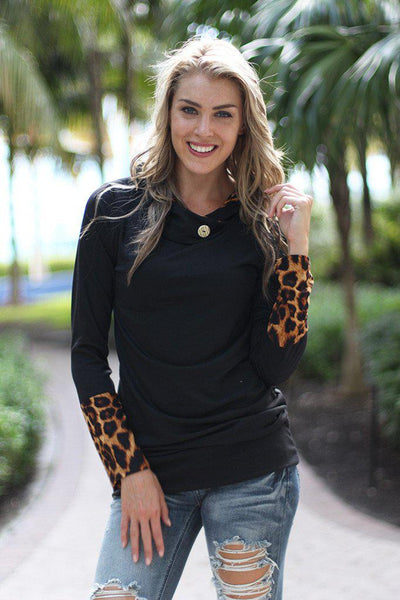 Black Tunic With Leopard Hood