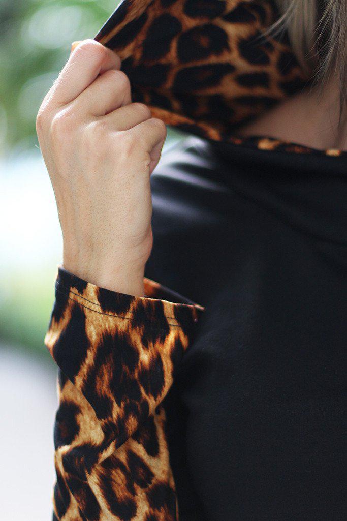Black Tunic With Leopard Hood