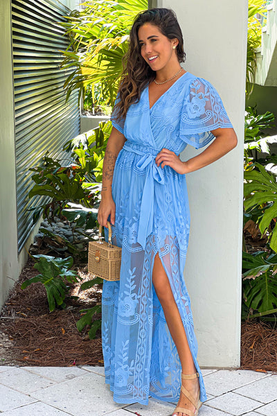 blue lace formal maxi dress