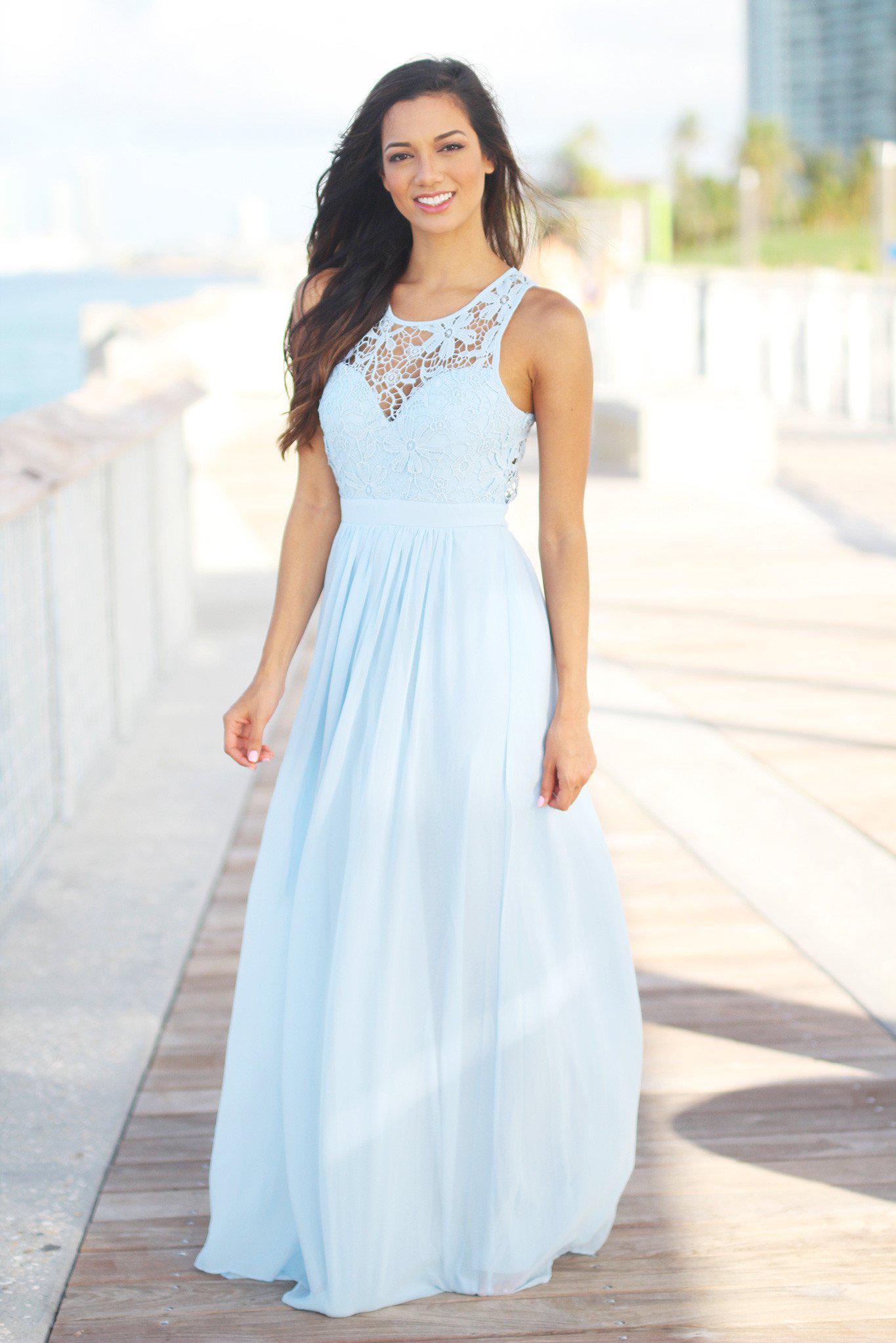 Dusty Blue Lace Maxi Dress | Dusty Blue Bridesmaid Dress Saved by the Dress Dusty Blue Lace Maxi Dress | Dusty Blue Bridesmaid Dress Saved by the Dress