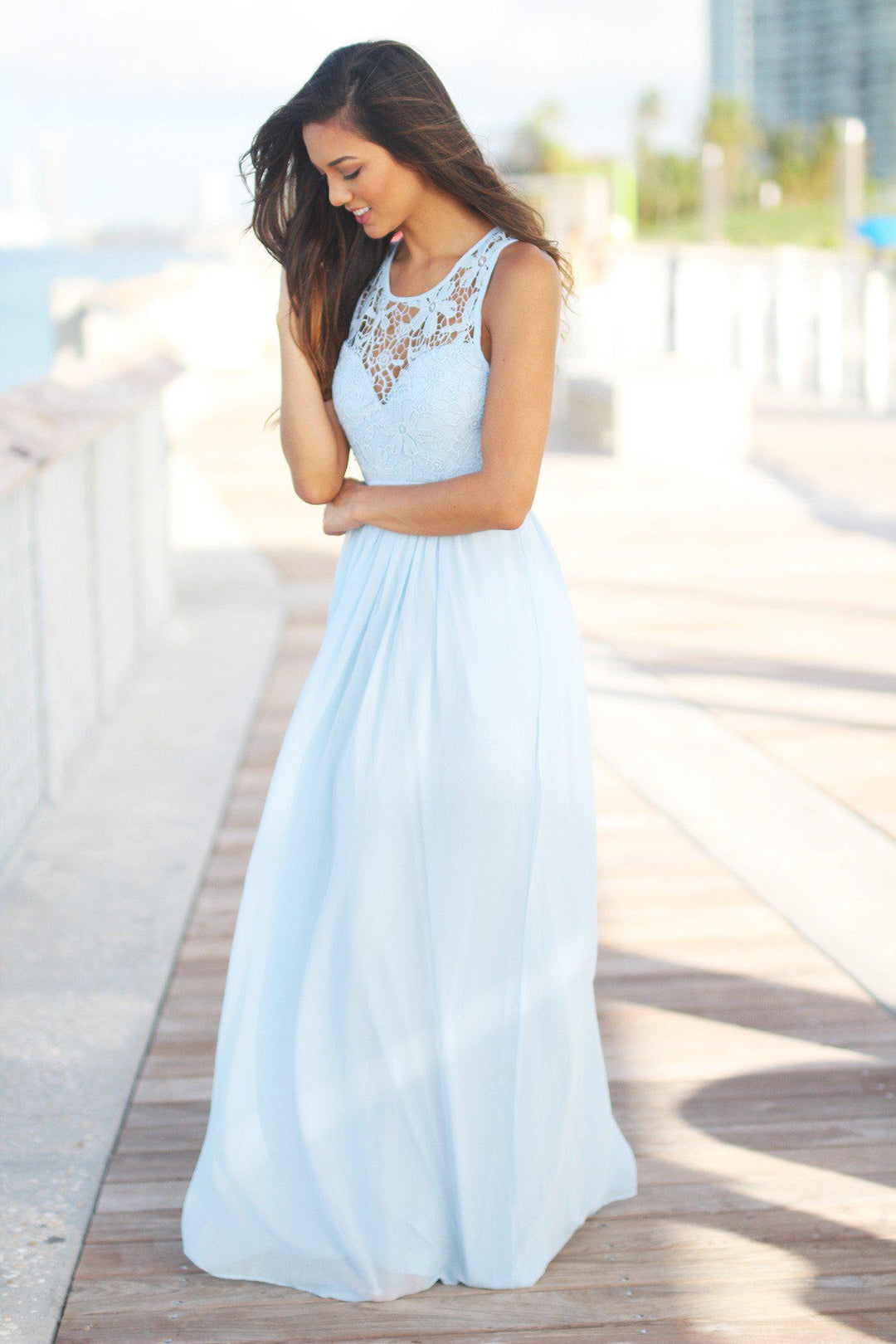 Dusty Blue Lace Maxi Dress | Dusty Blue Bridesmaid Dress Saved by the Dress Dusty Blue Lace Maxi Dress | Dusty Blue Bridesmaid Dress Saved by the Dress