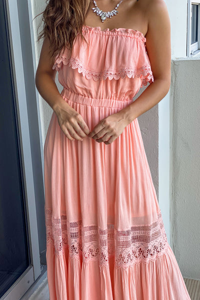 blush cute maxi dress