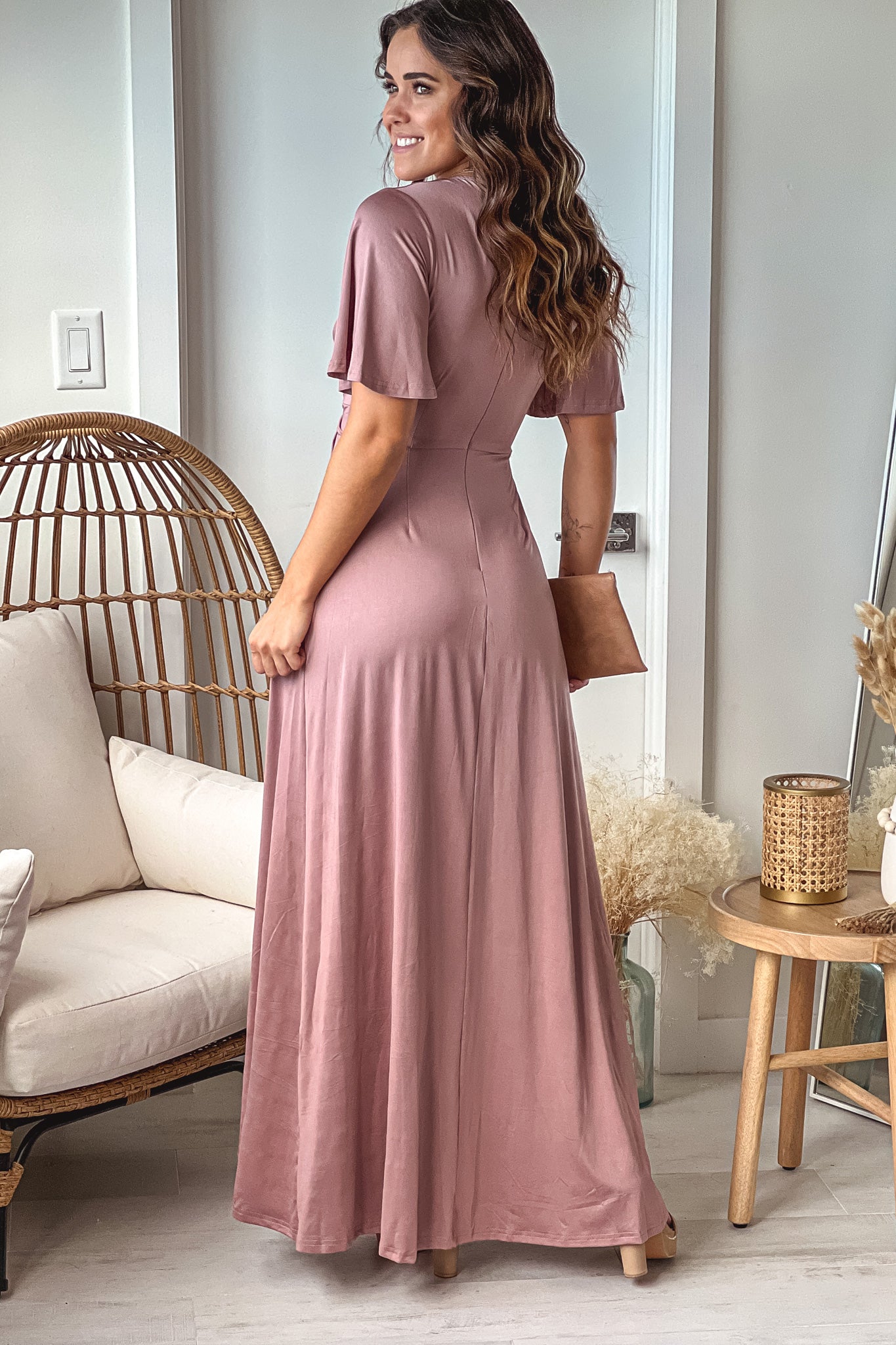 blush maxi dress