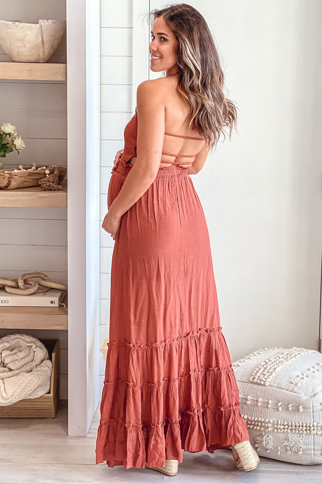 brick maxi dress Long Dress Kristen | Brown | S