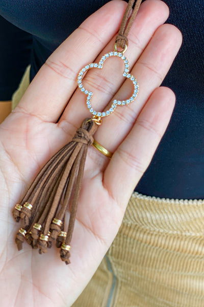 Brown Necklace With Tassel Fringe