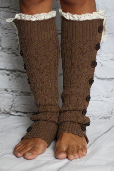 Brown Knit Leg Warmers