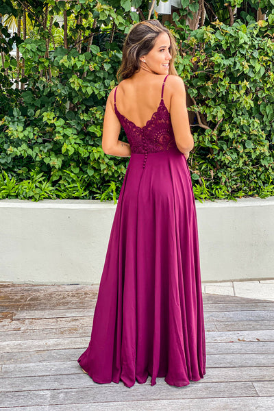 burgundy bridesmaid maxi dress