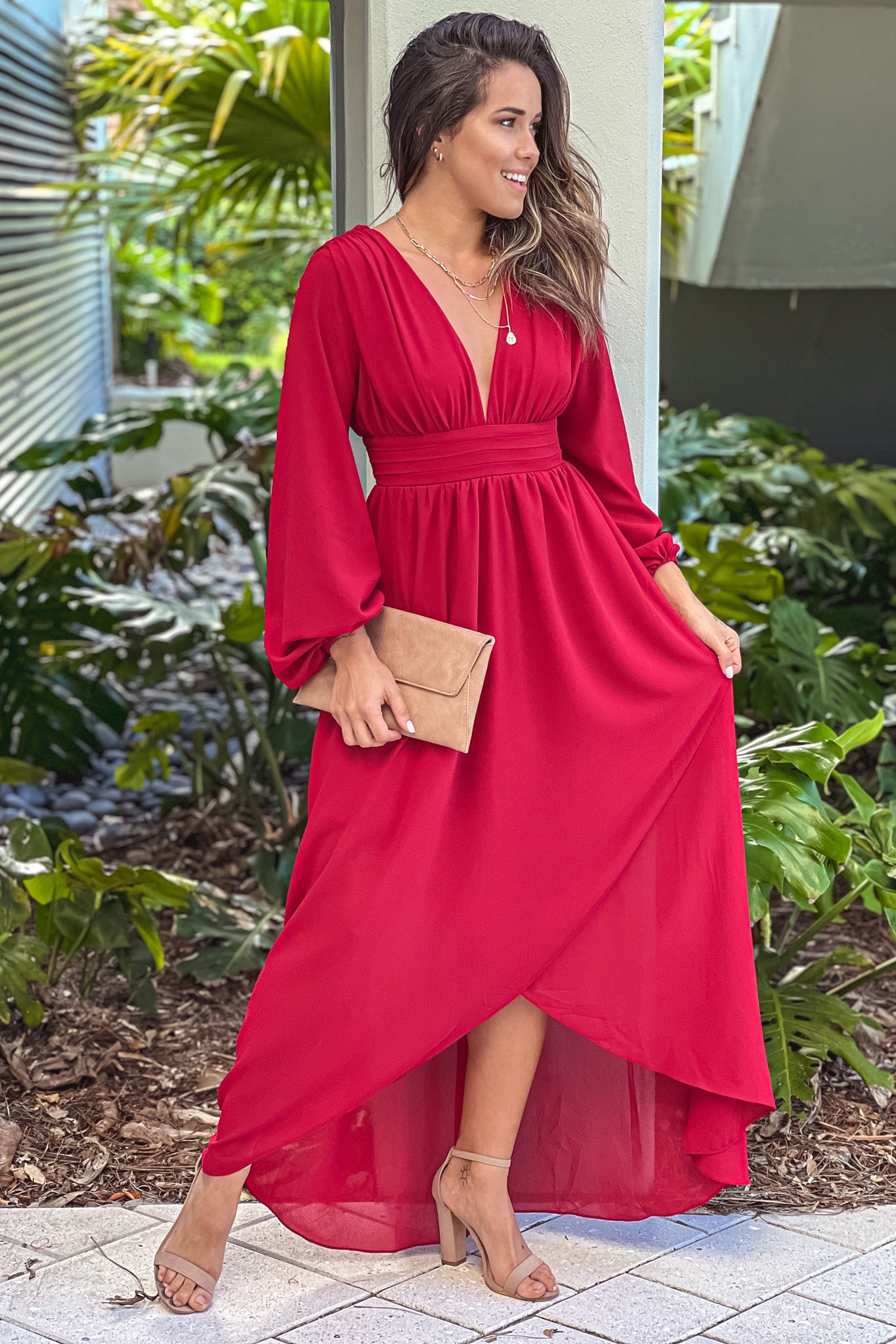 Burgundy Puff Sleeve Maxi Dress | Maxi Dresses Saved by the Dress Burgundy Puff Sleeve Maxi Dress | Maxi Dresses Saved by the Dress
