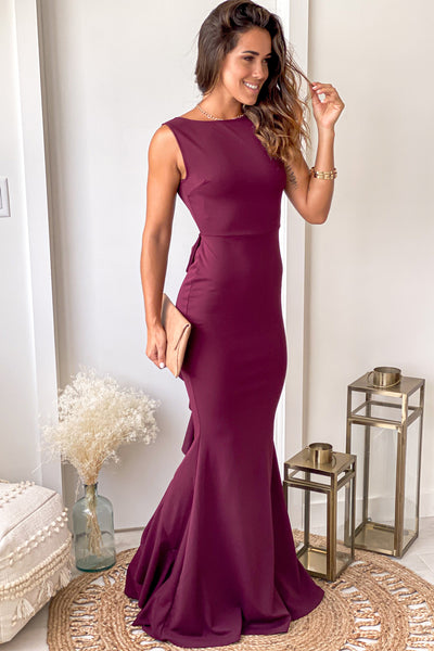 burgundy formal maxi dress