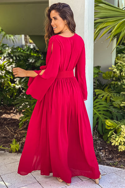 burgundy maxi dress