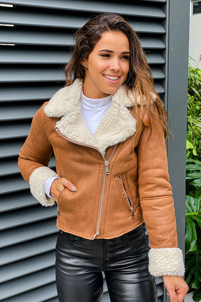 camel suede warm jacket