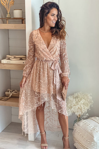 champagne high low dress