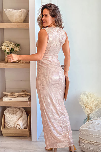champagne sequin dress