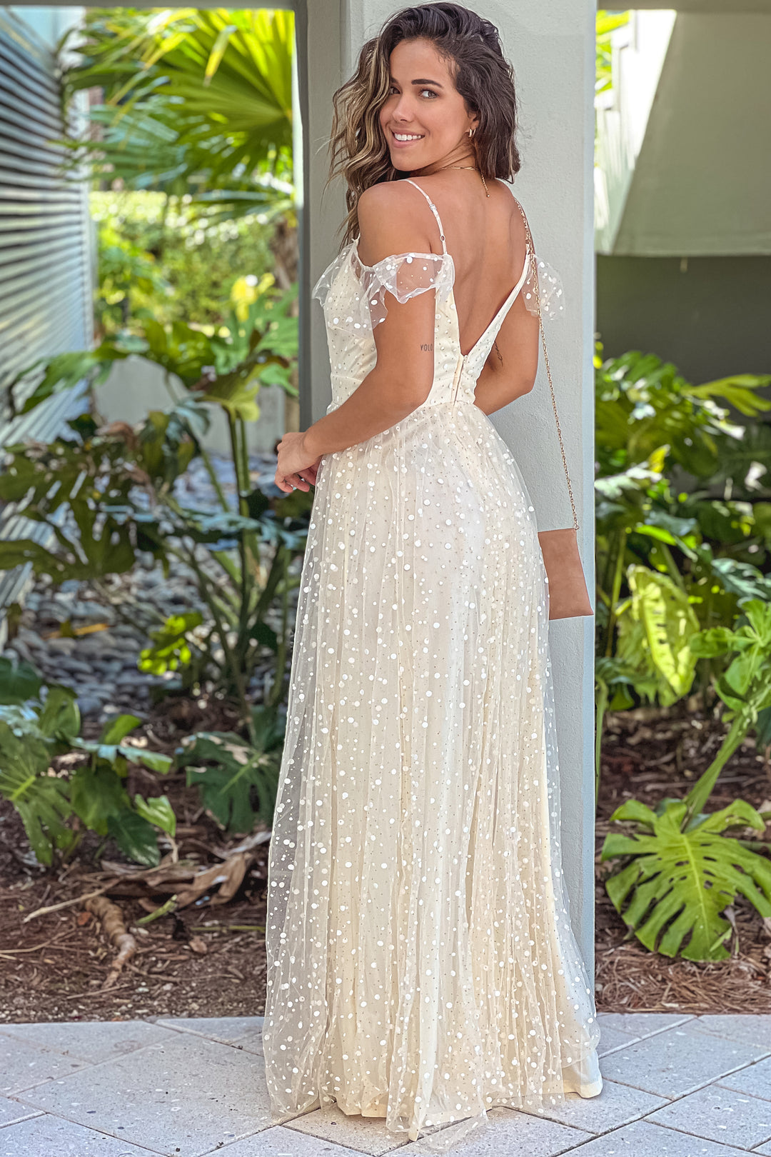 Champagne Detailed Tulle Maxi Dress | Maxi Dresses  Saved by the Dress