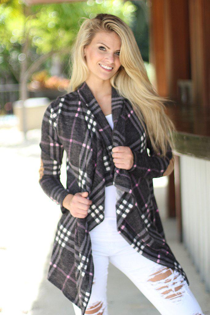 Charcoal Plaid Cardigan | Shop Cardigan | Fall Season – Saved by the Dress
