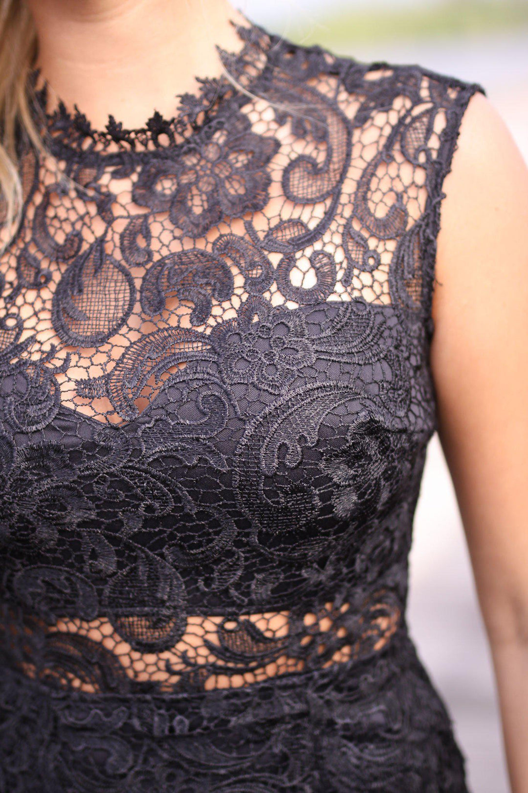 Black Lace Sleeveless Midi Dress | Cocktail Dresses Saved by the Dress Black Lace Sleeveless Midi Dress | Cocktail Dresses Saved by the Dress